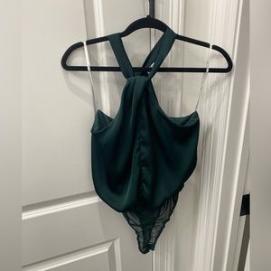 Abercrombie Bodysuit Blouse Dark Green